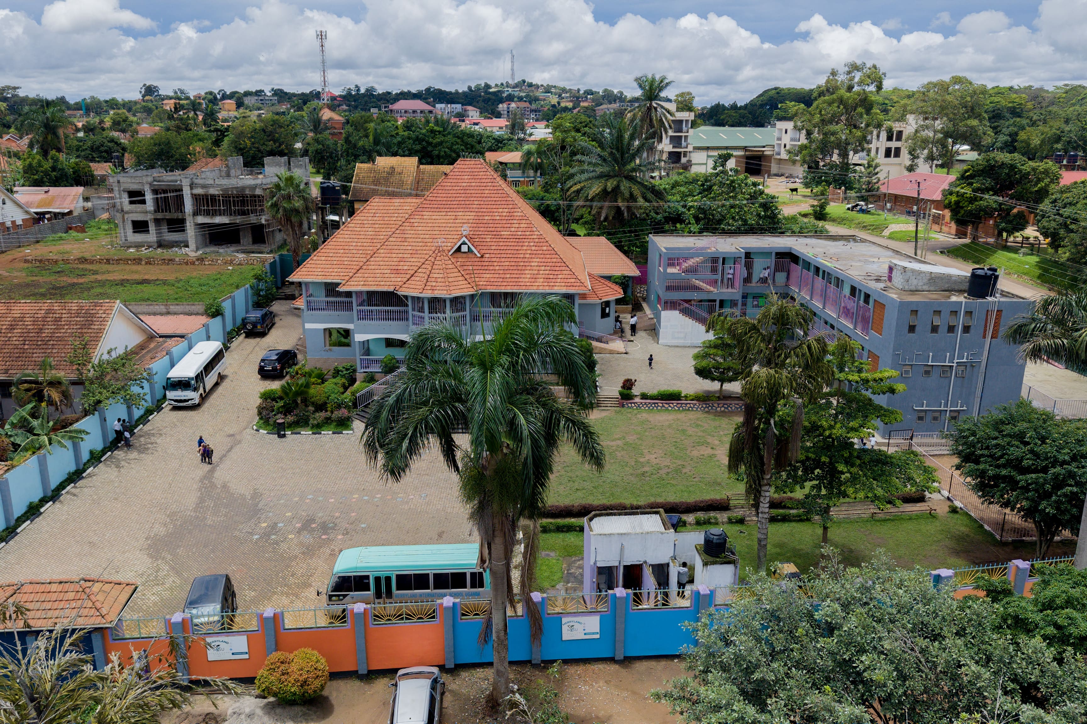 Students walking at school